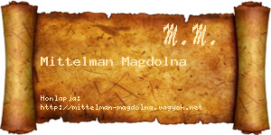 Mittelman Magdolna névjegykártya